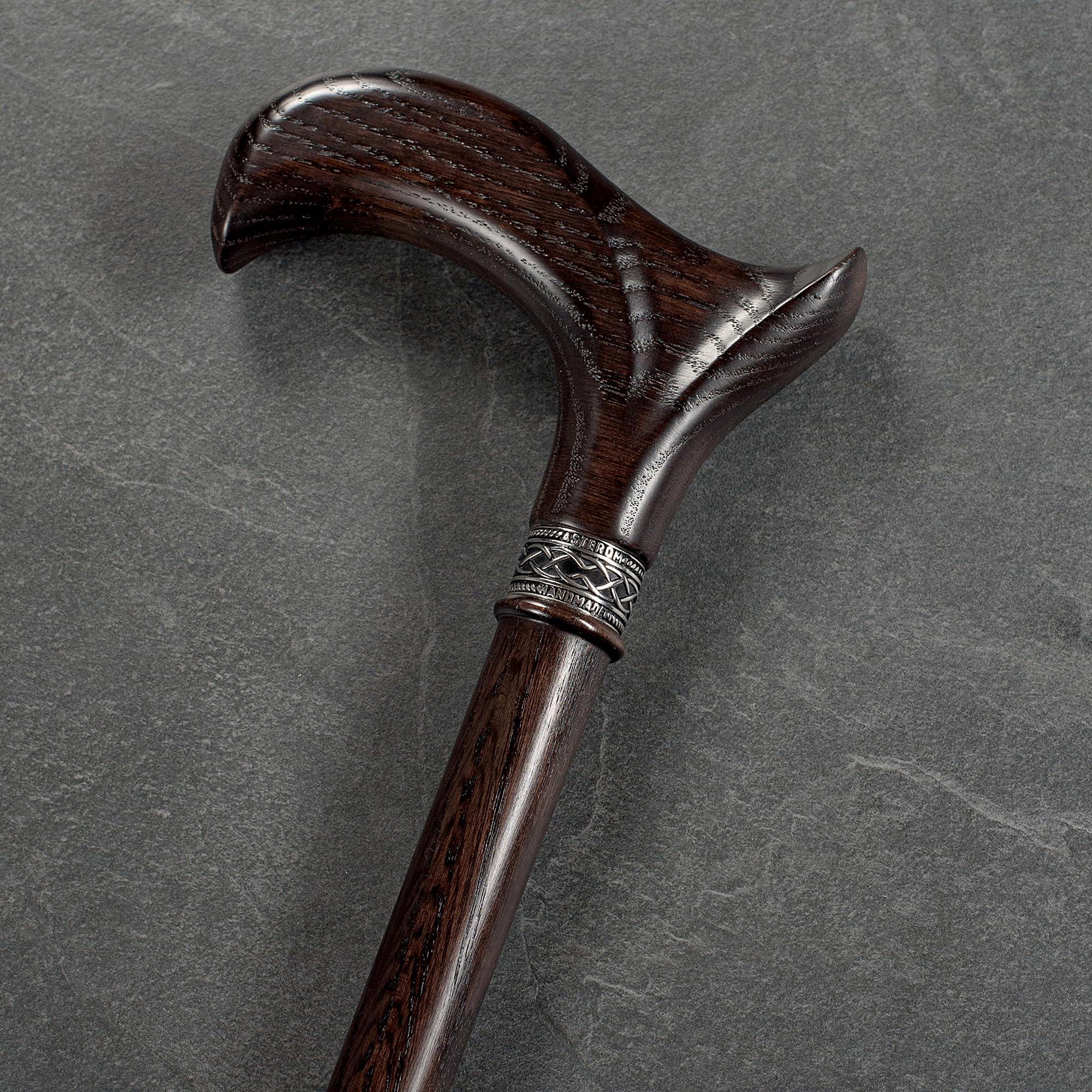 Asterom Asterom Walking Cane - Handmade, Ergonomic, Canes for Men - Wooden Walking Sticks for Seniors, Unique, Cool (Walnut, 39 Inches)