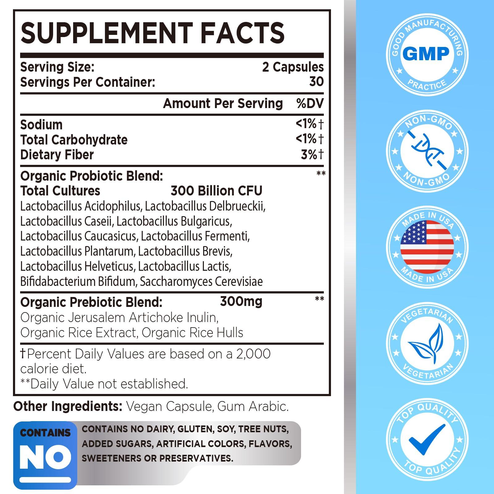 OLOBIO OLOBIO 300 Billion CFU Probiotic, 12 Strains with 3 Organic Prebiotics, Probiotics for Women and Men, Daily Supplement for Digestive, Immune, Gut & Bloating Health, Shelf Stable, Vegan, 120 Counts