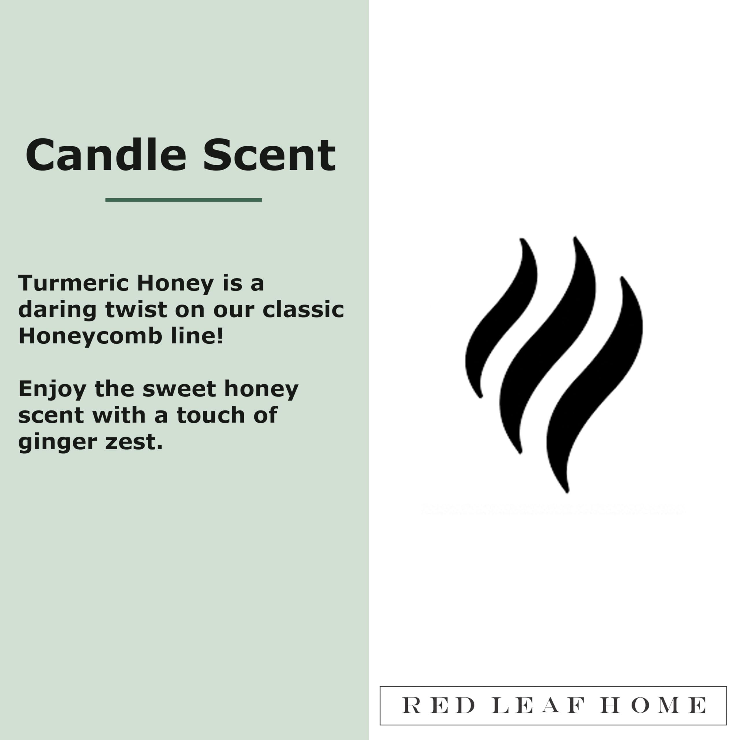Red Leaf Home Red Leaf Home Turmeric Honey Candle, Large | Honeycomb Collection, Aromatherapy, Gift | 15.5oz Jar