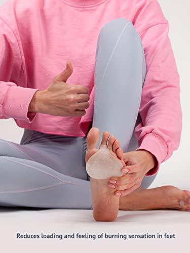 BRISON Metatarsal Pads Ball of Foot Cushions - Metatarsal Pads for Women and Men - Soft Gel Foot Pads Metatarsal Foot Forefoot Cushioning Foot Pain Relief - 2 Pairs Clear