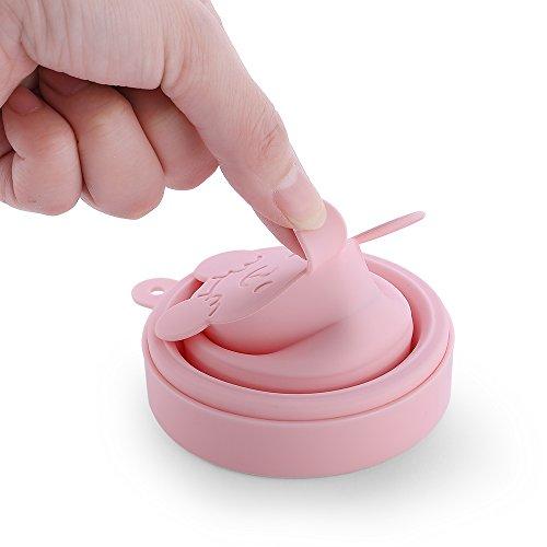 LUCKY CLOVER Menstrual Cup Sterilizer Cleaner, LUCKY CLOVER Collapsible Silicone Cup Foldable Sterilizing Cup for Menstrual Cups and Storing Your Diva Cup - Foldable for Travel(Cute Pink)