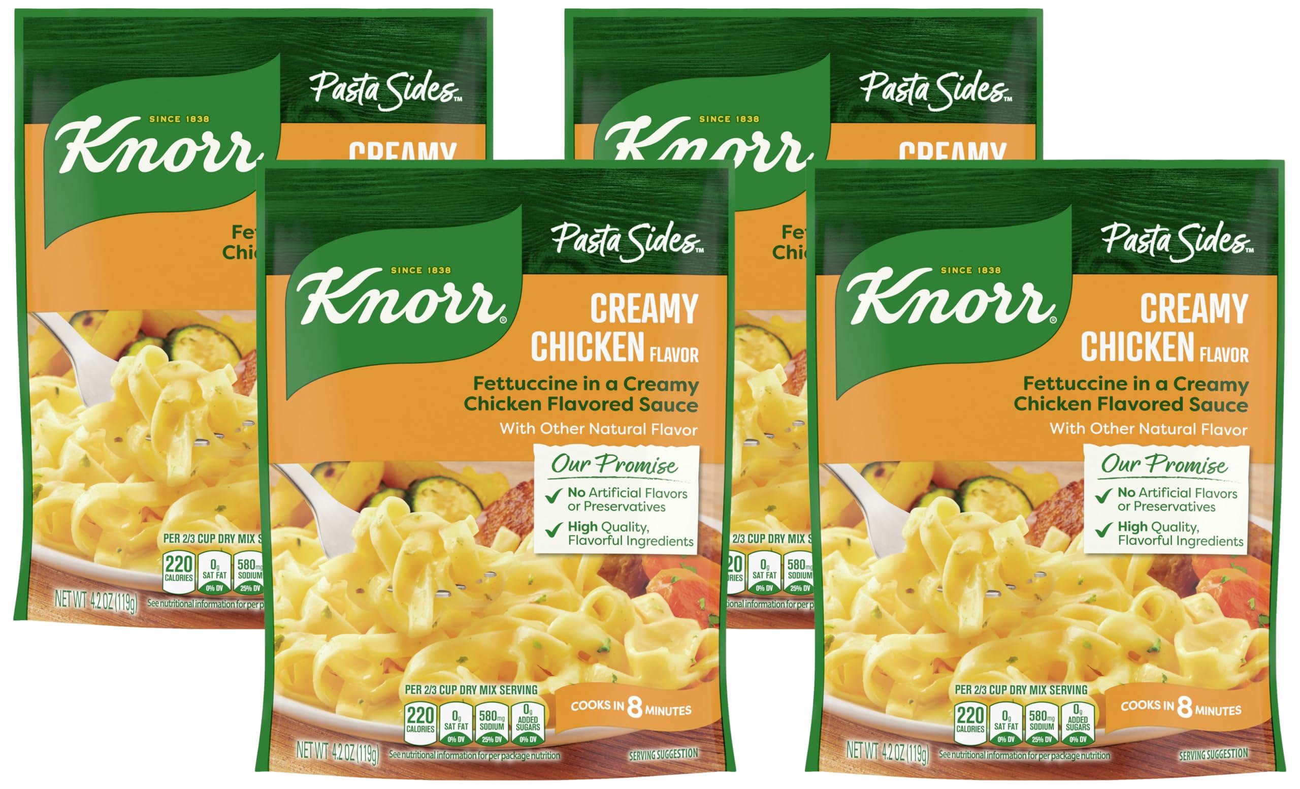 Knorr Knorr Pasta Sides Creamy Chicken For Delicious Quick Pasta Side Dishes No Artificial Flavors, No Preservatives, No Added MSG 4.2 oz (Pack of 4)