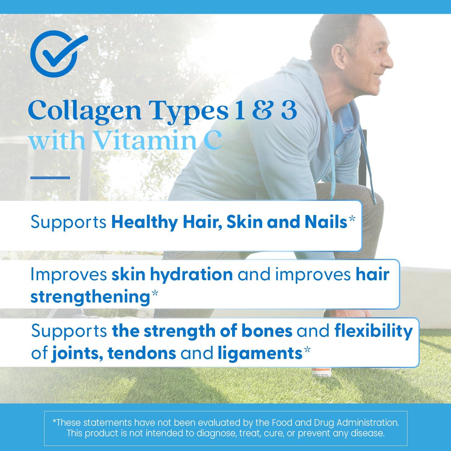 Doctor's BEST Doctor's Best Collagen Types 1 & 3 with Vitamin C, Non-GMO, Gluten Free, Soy Free, Supports Hair, Skin, Nails, Tendons & Bones, 500 mg, 240 Caps (DRB-00263)