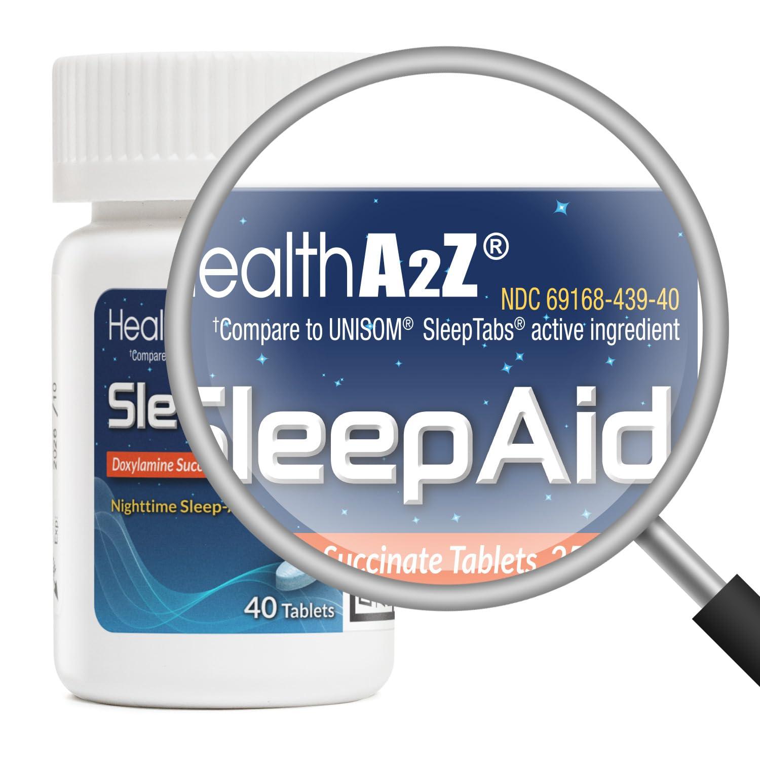 HealthA2Z HealthA2Z Sleep Aid | Doxylamine Succinate 25mg | Non Habit-Forming (40 Counts (Pack of 1))