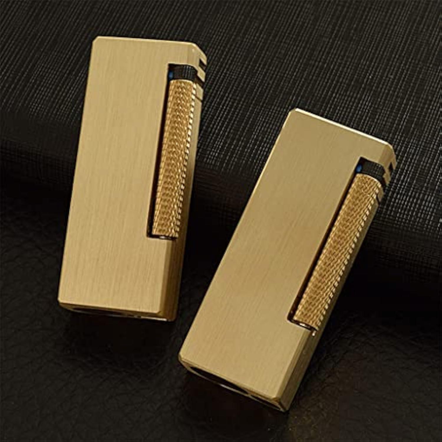 HUZHUAN HUZHUAN Vintage Trench Brass Lighter Retro Refillable Kerosene Lighter Side Pulley Grinding Wheel Free Ignition Lighter Unique Birthday Gift for Men Dad Husband
