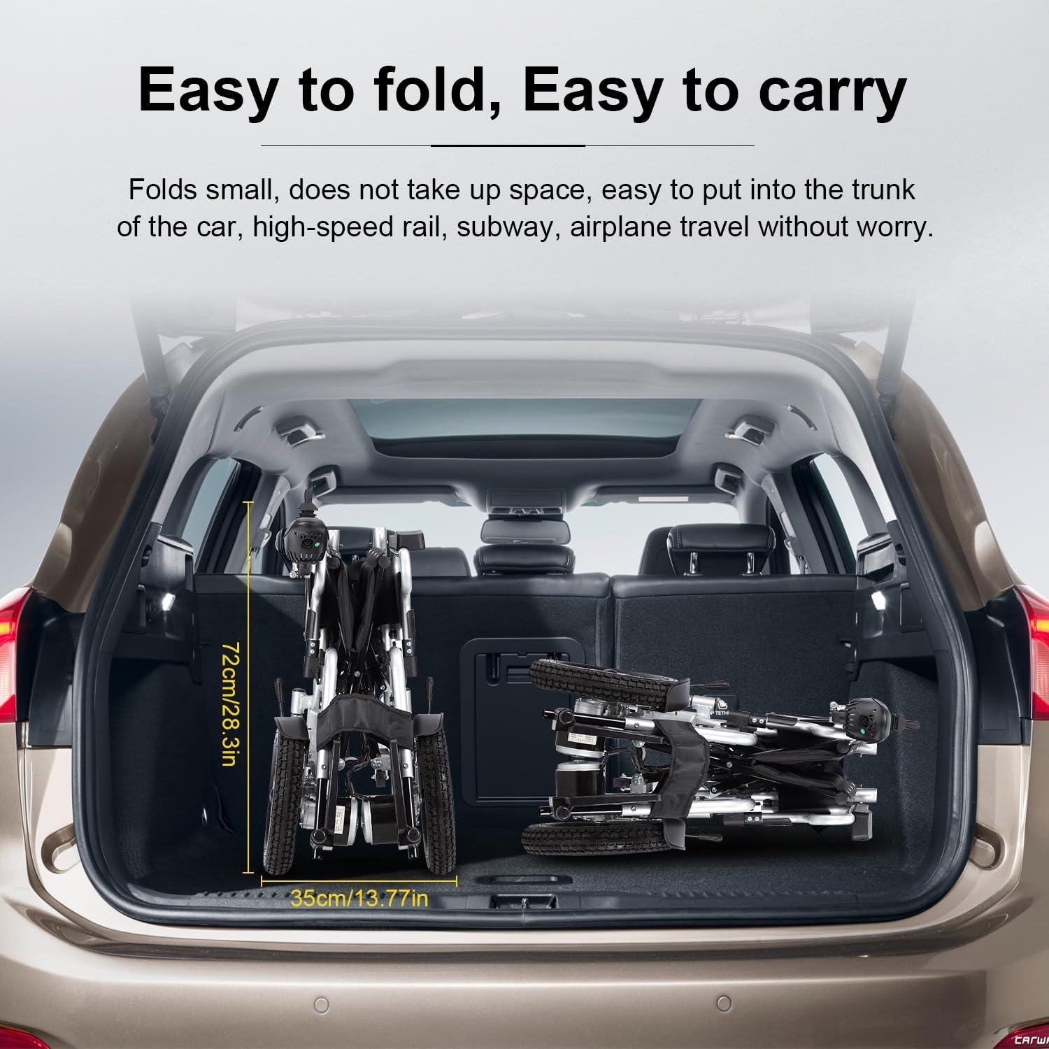 VORDERRY Electric Wheelchair for Adults,Airline Approved Electric Wheelchair,15Miles Long Travel Range, Foldable 500W All Terrain Power Wheelchair,Lightweight Intelligent Motorized Wheelchair for Seniors