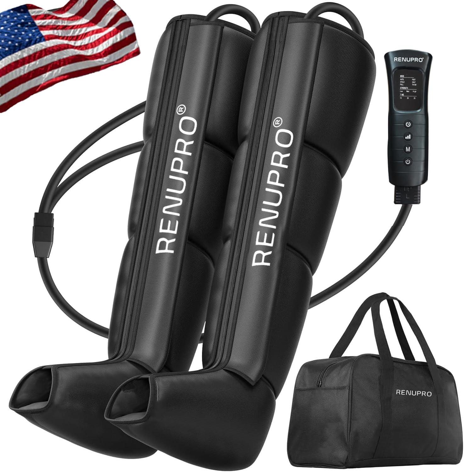 RENUPRO RENUPRO Professional Leg Massager Recovery System, Dynamic Air Compression for Circulation Improvement and Faster Recovery, Sequential Compression Device for Athletes USA Owned