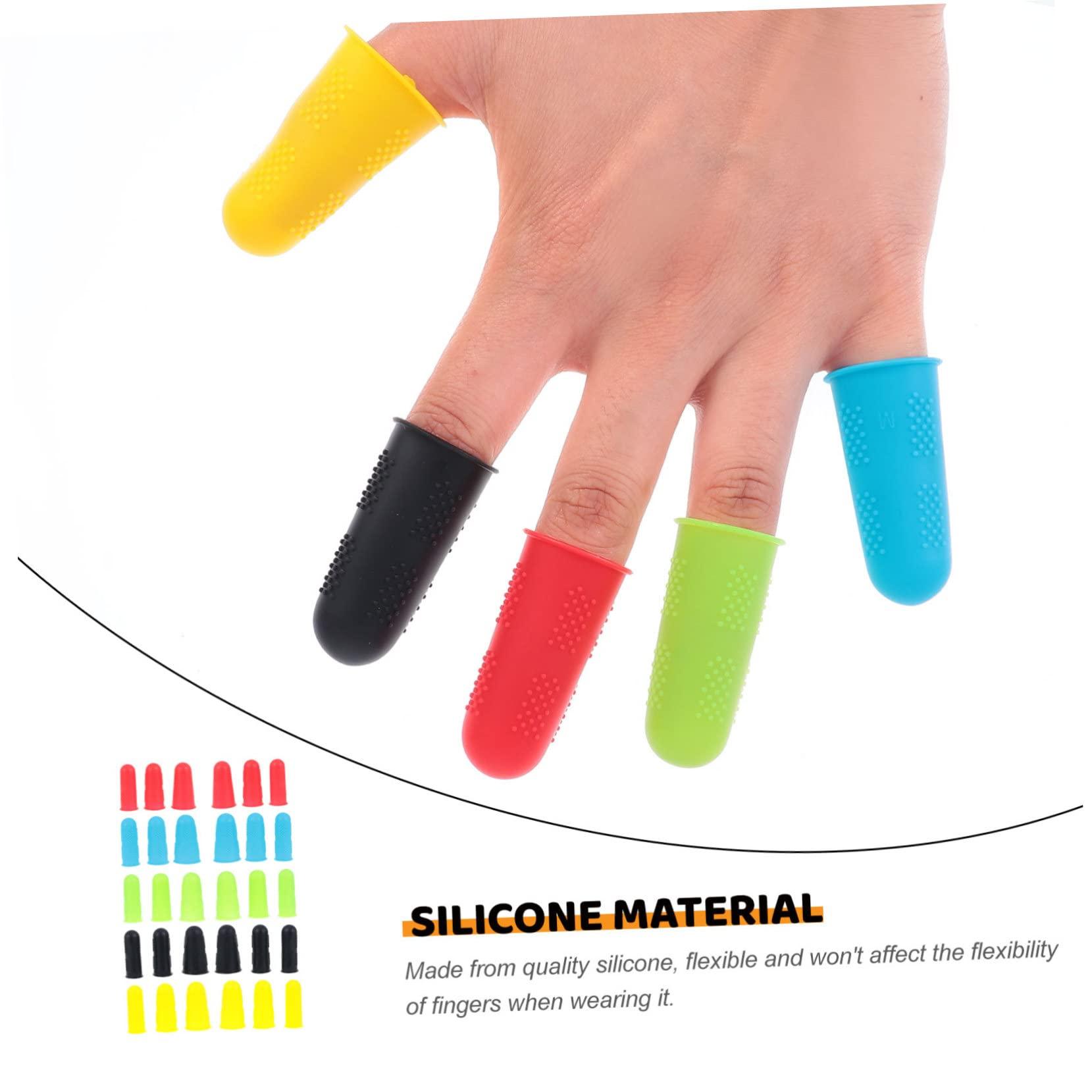 DOITOOL 30pcs Finger Protector Silicone Mitts Silicone Bandages Silicone Finger Sleeve Finger Cover Finger Covers Hot Glue Silicone Finger Protectors Protective Finger Caps Guitar