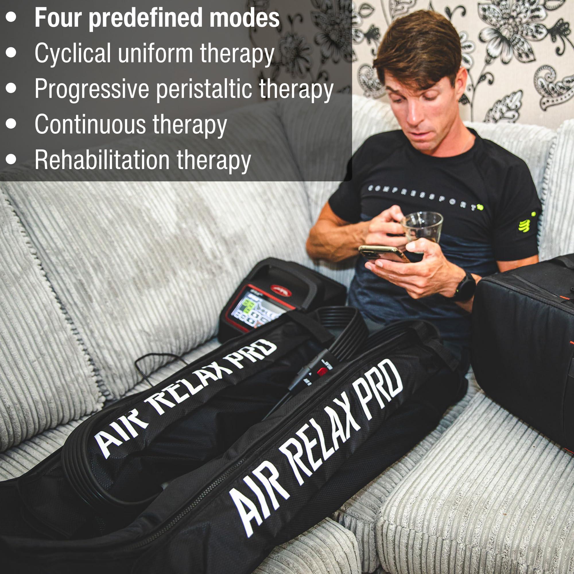 Air Relax Air Relax Pro AR-4 Professional Compression Boots, FDA Cleared Leg Recovery System, Medical Grade Recovery Boots and Pump, 4 Therapy Modes 6 Chambers, for Circulation and Muscle Recovery