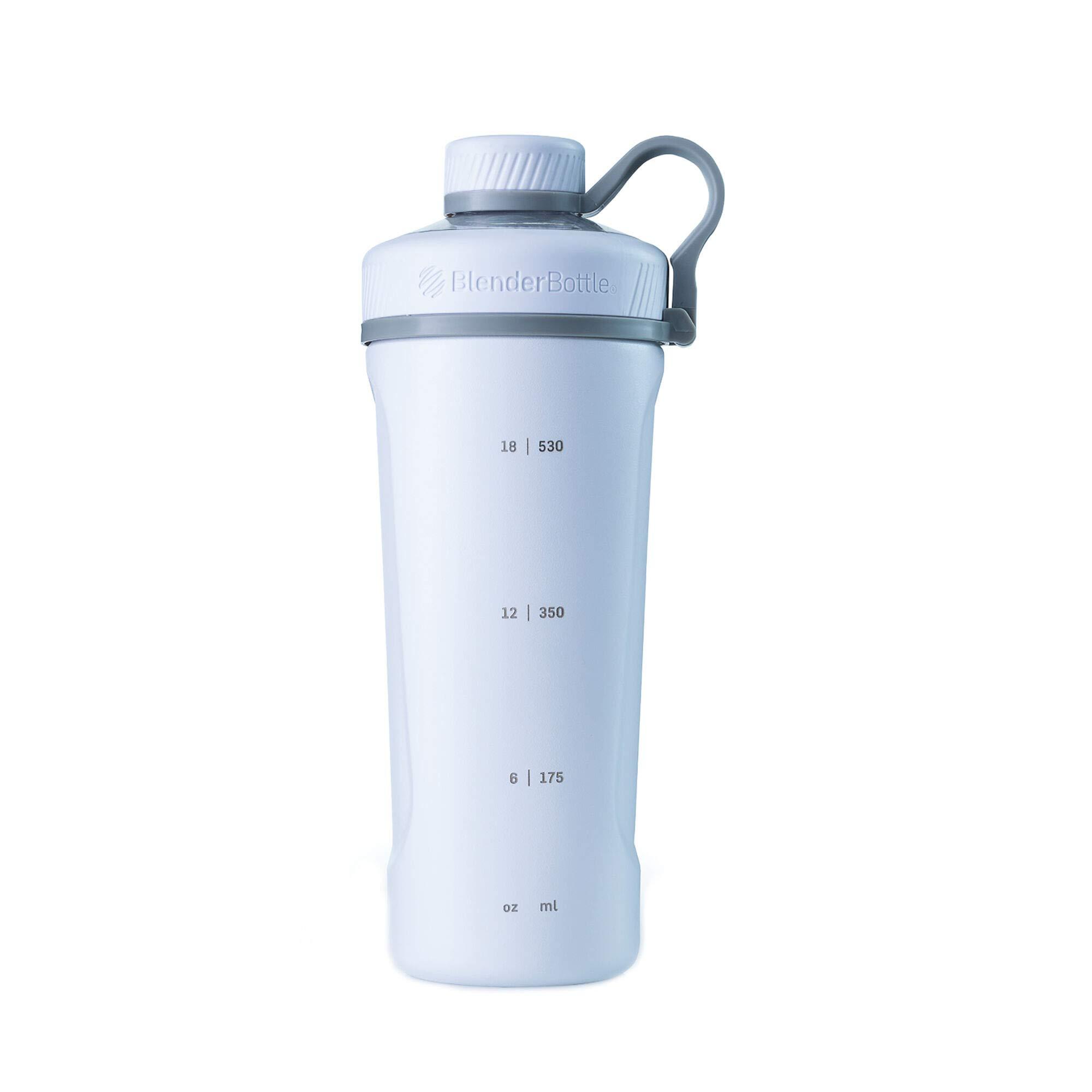 BlenderBottle BlenderBottle Radian Shaker Cup Insulated Stainless Steel Water Bottle with Wire Whisk, 26-Ounce, Matte White