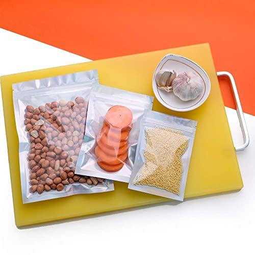 FYATTVA 100 Pieces Mylar Holographic Resealable Bags - 4 x 6" Smell Proof Bags, Foil Pouch Ziplock Bags for Party Favor Food Storage (Holographic Color, 4 x 6 Inch)