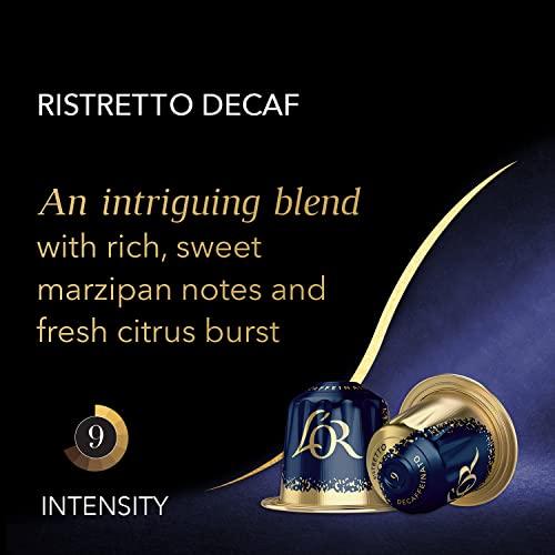 L'OR L'OR DECAF Espresso Capsules, 50 Count DECAF Ristretto, Single-Serve Aluminum Coffee Capsules Compatible with the L'OR BARISTA System & Nespresso Original Machines