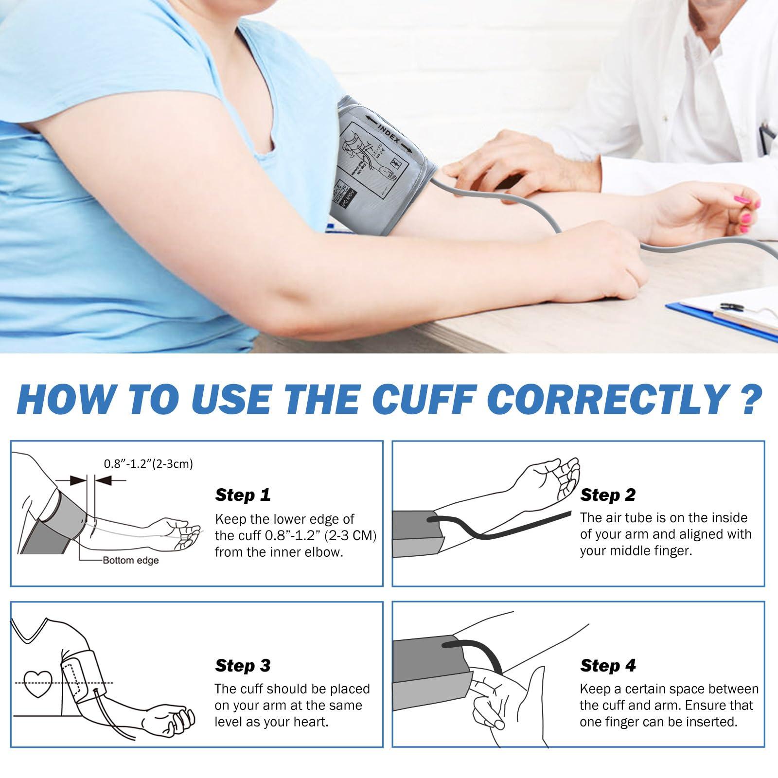 ELERA XXL Blood Pressure Cuff 9-24 (22-60CM) Compatible with All Automatic Blood Pressure Monitors, Extra Large BP Replacement Cuff for Big Arms - Includes 6 Connectors