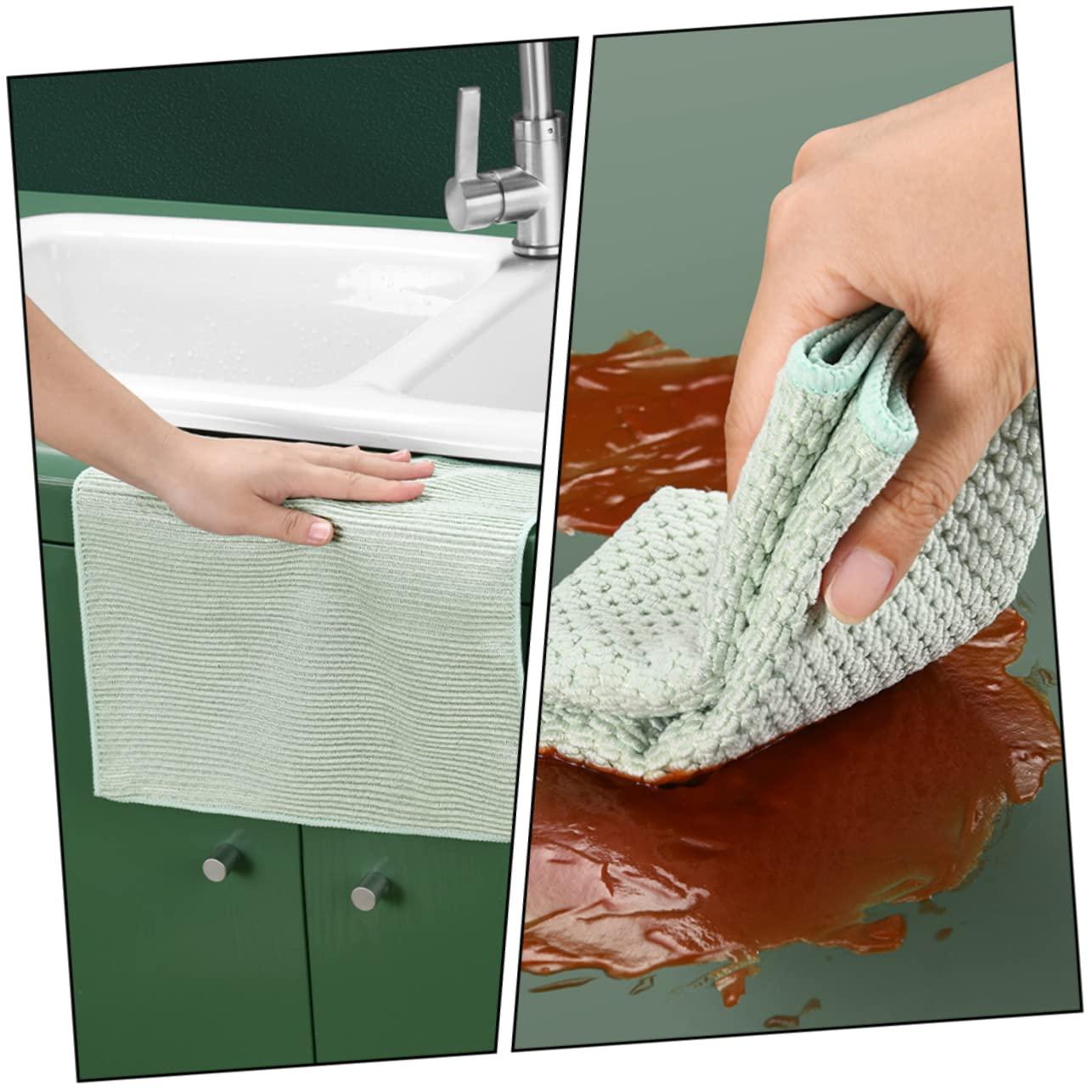 Beavorty Beavorty 5pcs Kitchen Rag Dish Washing Cloths Dish Washing Towel Home Duster Cloths Towels for Cleaning Towels for Body Cleaning Cloths Rags Dish Wipes Nylon Green