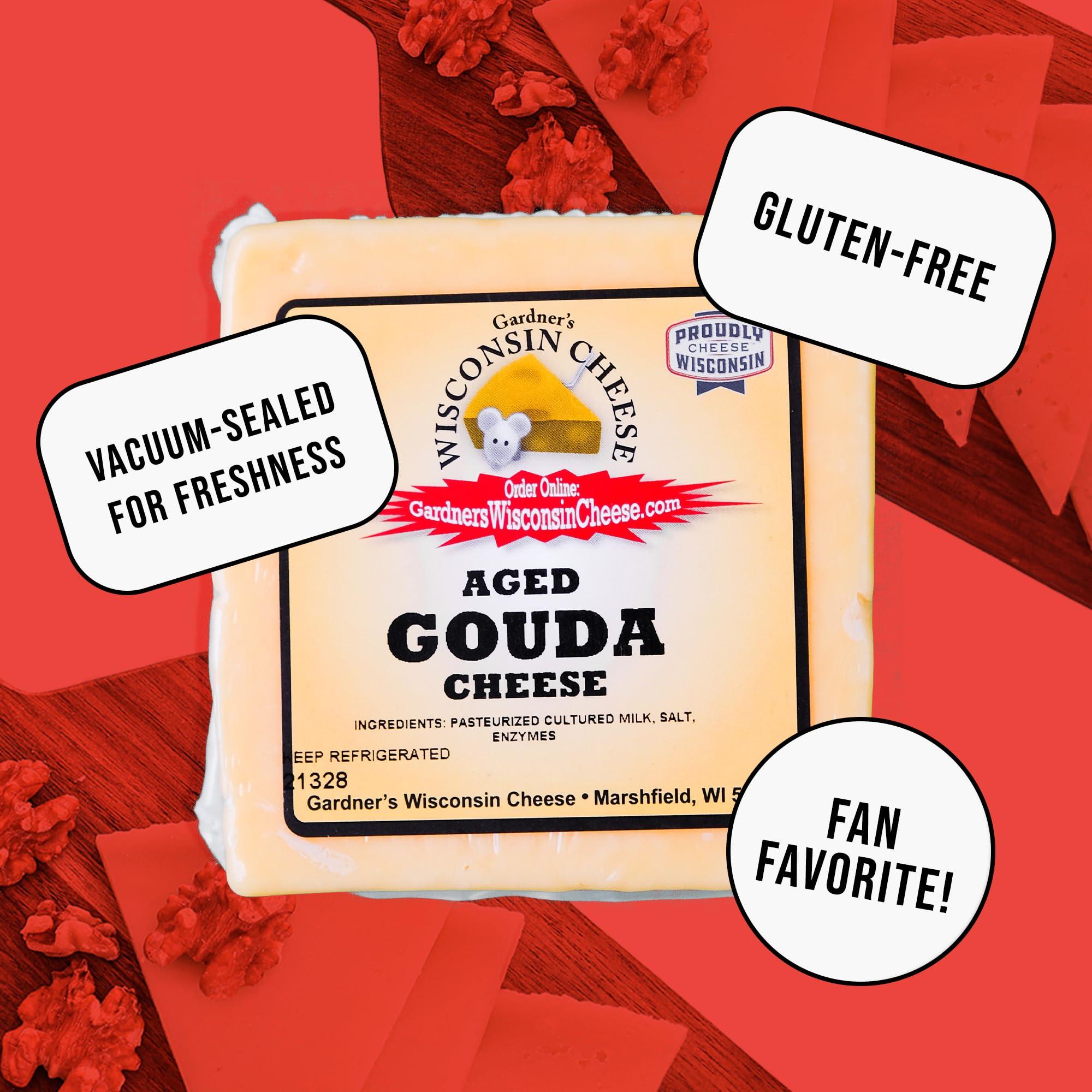 Gardner\'s Wisconsin Cheese Gardner\'s Wisconsin Cheese, Artisan Cheese 4 Packs (Aged Gouda) (6 Ounces Per Block) - Artisan Cheese Made in Wisconsin, Perfect for Grilling, Barbecues, and Holidays!