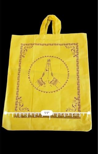 Generic Traditional Indian Yellow Cloth Gift Bag-Manja pai(Pack of 5 bags)