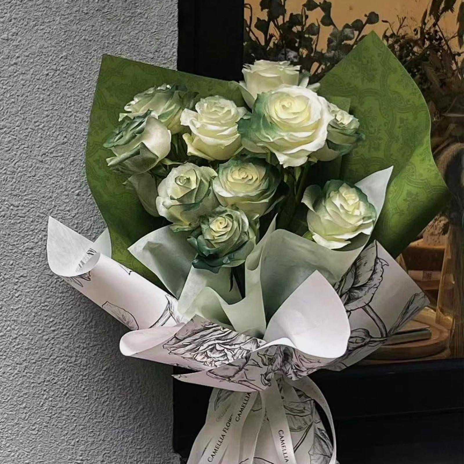 LLBWKC LLBWKC 20 Sheets Flower Wrapping Paper, Korean Cotton Wrapping Flower Paper, Non-Woven Floral Wrapping Paper, Waterproof Flower Bouquet Wrapping Paper for Florist Supplies, Gift Packaging 23x23 in