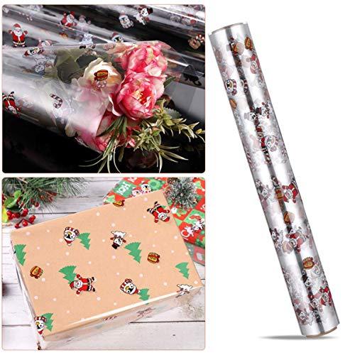 TOYANDONA TOYANDONA Christmas Cellophane Wrap Roll, 2.5 Mil Thickness Clear Cellophane Wrap Christmas Cellophane Wrapping Paper for Arts Crafts Baskets (30mx40cm)