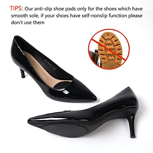 Ashoesert Non Slip Shoe Pads Shoe Grips on Bottom of Shoes Shoe Sole Protector Anti Slip Shoe Grips Non Slip Pads for Shoes,Shoe Slip Pads Shoe Gummies for Bottom of Heels (Black - 4 Pairs)