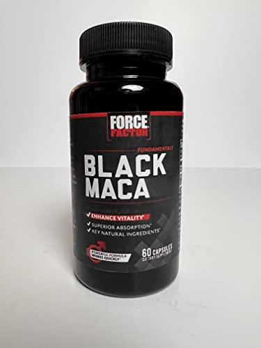 Force Factor Force Factor Black Maca Root Vitality Supplement for Men with Superior Absorption and Power, Natural Maca Negra Extract, Fundamentals Series, 1000mg, 60 Capsules (Pack of 3)
