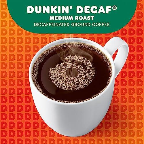 Dunkin' Dunkin\' Decaf Medium Roast Decaffeinated Ground Coffee, 30 Ounce (Pack of 4)