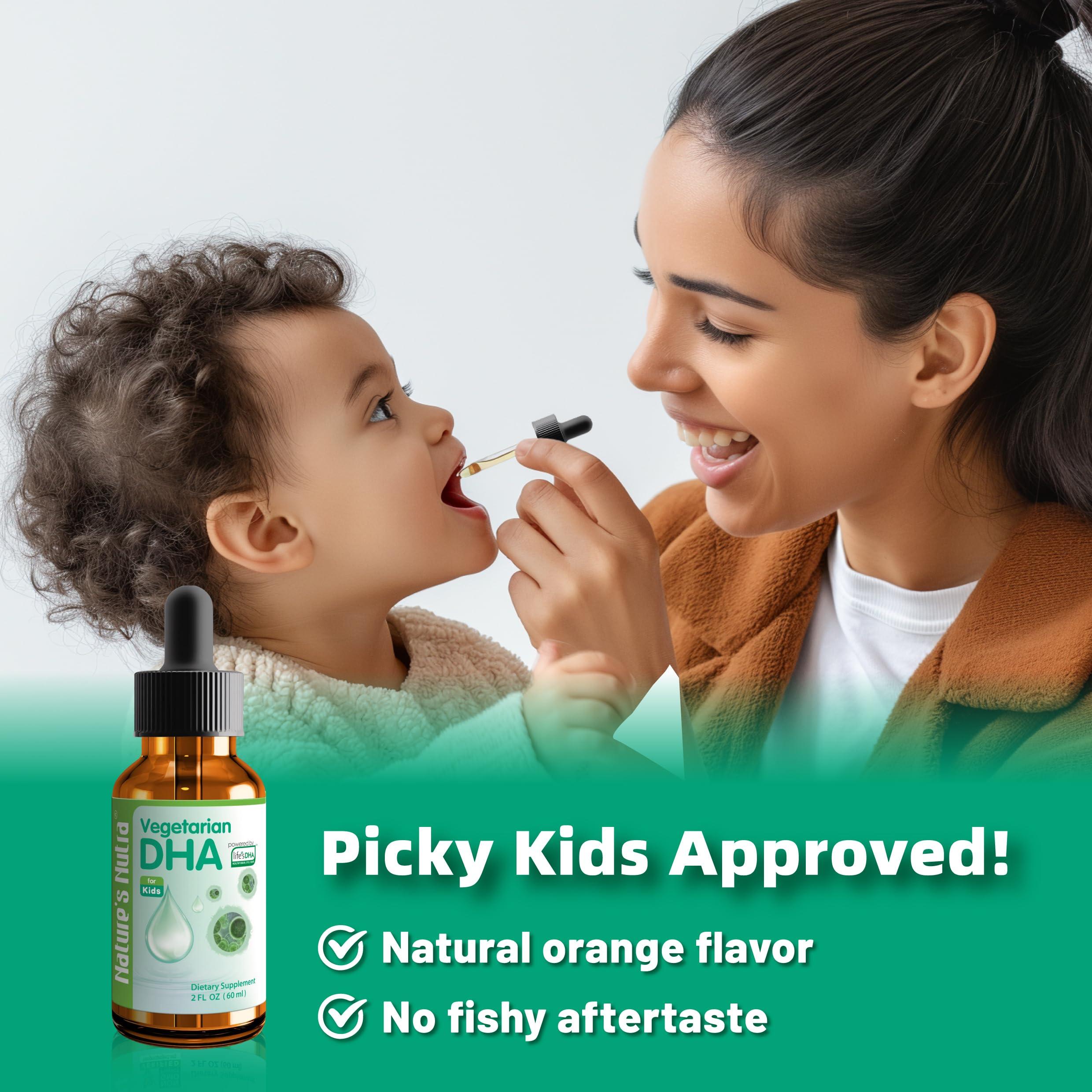 Nature's Nutra Nature's Nutra Vegetarian DHA, Premium Liquid DHA for Baby, Infant, Kids and Children, Non-GMO, DHA 100 mg, Pure Plant Source, 2 Fl Oz (60ml)