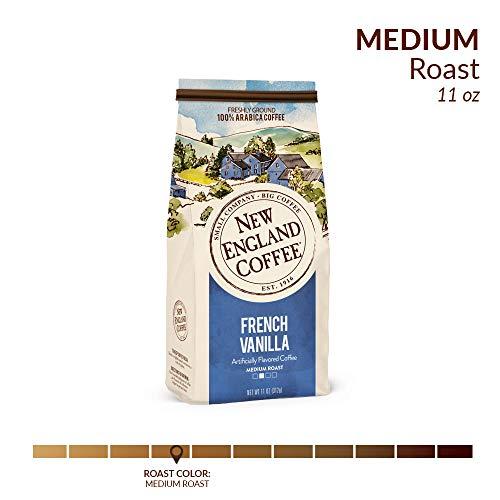 New England Coffee New England Coffee French Vanilla Medium Roast Ground Coffee 11 Ounce (Pack of 3)
