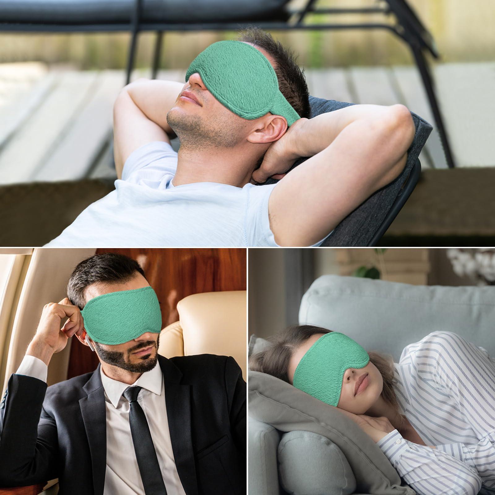 Gritin Gritin 100% Blackout Sleep Eye Mask for Women Men,Zero Eye Pressure Sleeping Mask-Ergonomic Design 3D Cutout Eye Movement and Eyelash Friendly Night Blindfold,Ultra Soft&Comfortable for Sleeping-Cyan