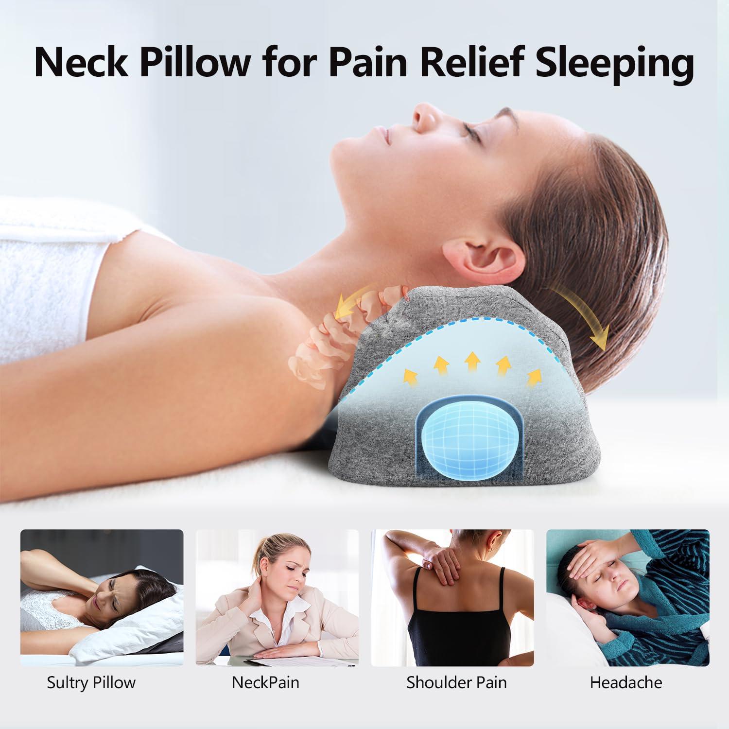 RESTCLOUD RESTCLOUD Cervical Traction Device with Overnight Cervical Neck Traction Pillow for Sleeping, Neck Stretcher for TMJ Pain Relief