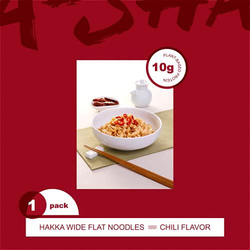A-SHA Asha Healthy Ramen Noodles With Chili Sauce, Vegetarian Chili Ramen Noodles, Spicy Mala Ramen, Wavy and Wide Hakka Noodles, 1 bag, 5 Servings
