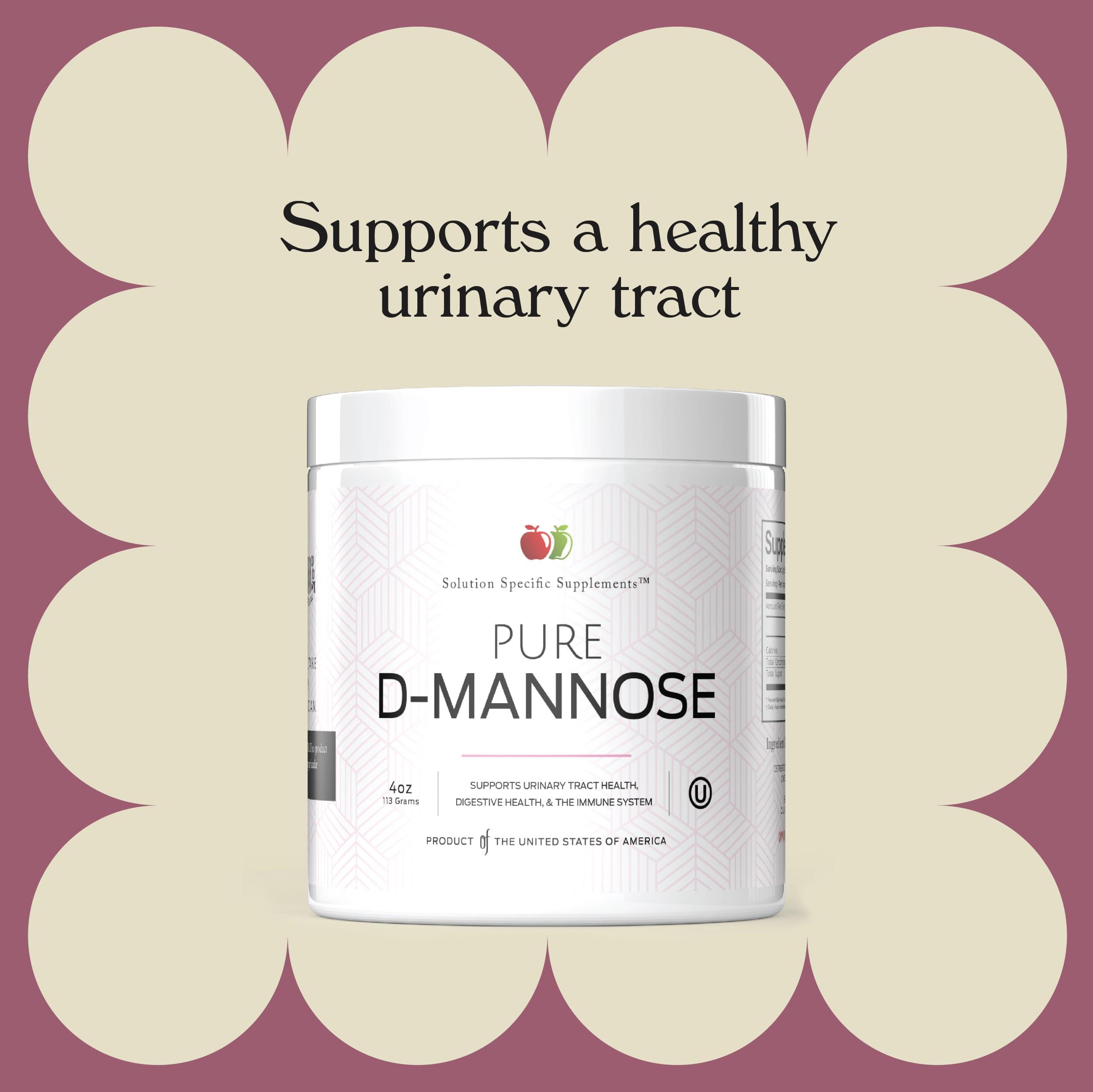 Complete Natural Products Pure D-Mannose Powder Supplement - D-Mannose 4oz (113g) About 60 Servings for UTI, Natural Bladder, & Urinary Tract Health