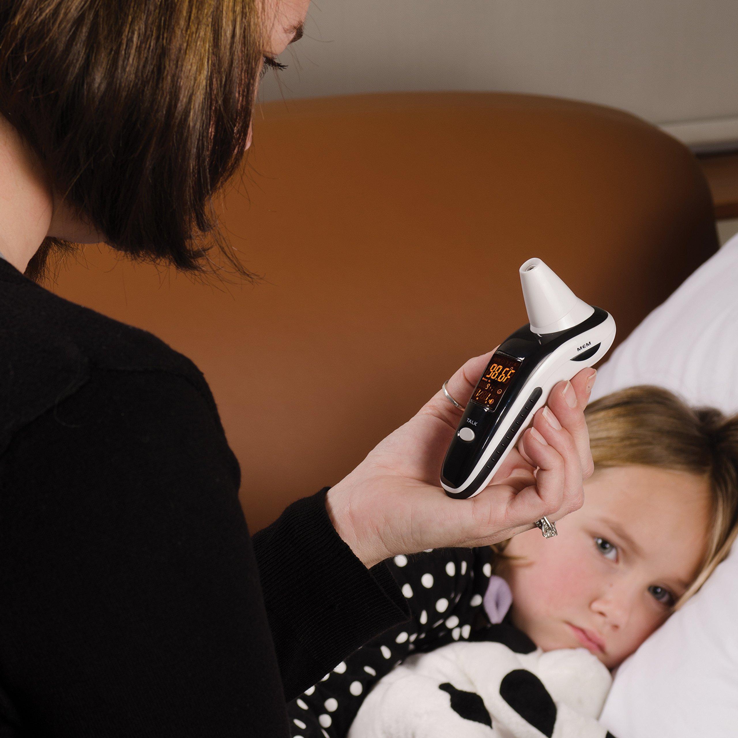 HealthSmart HealthSmart DigiScan Digital Accurate Infrared Thermometer, Instant Read Talking Forehead Thermometer, Ear Thermometer, For Babies, Children, and Adults, Black