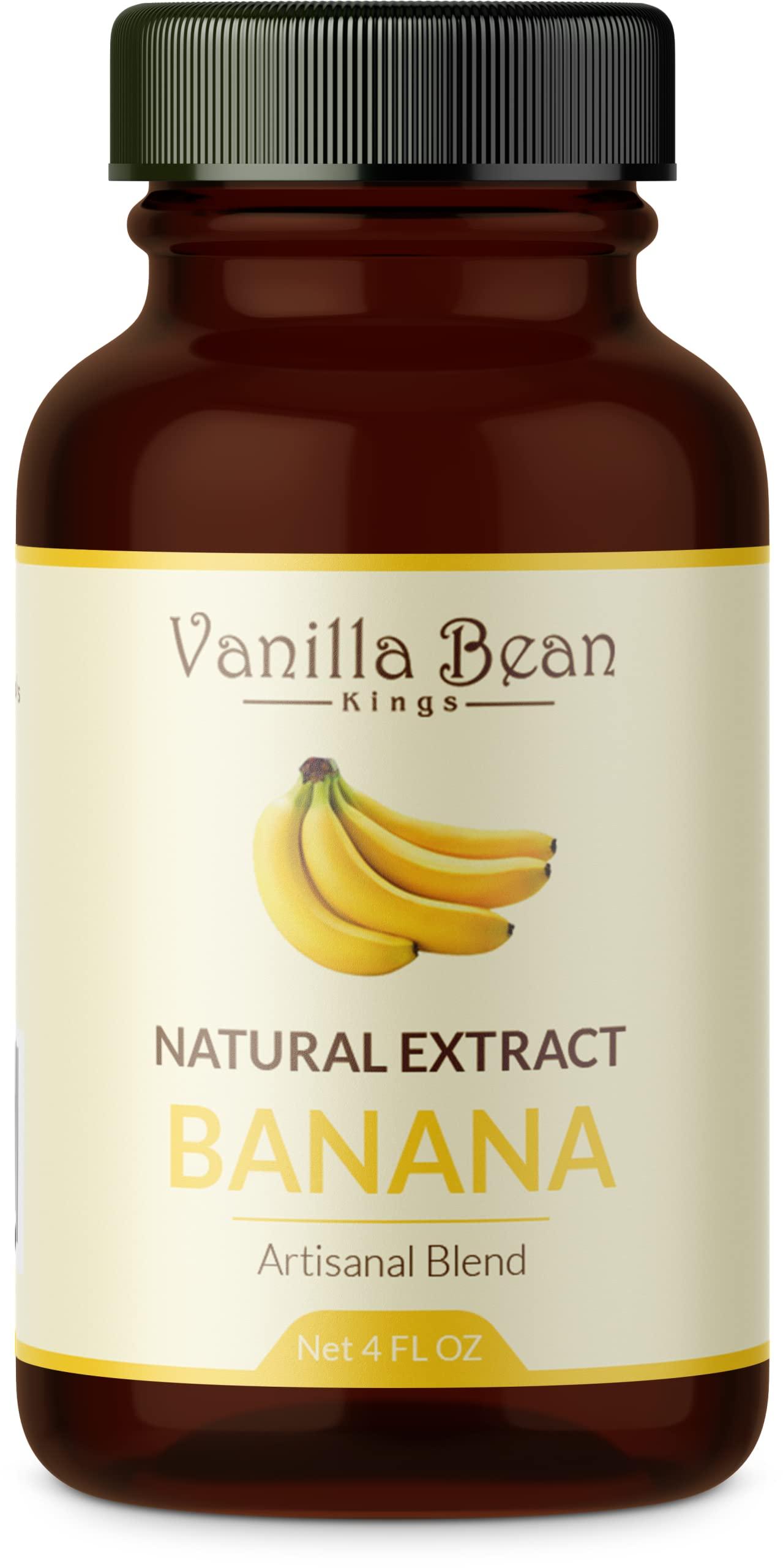 Vanilla Bean Kings Natural Banana Extract for Baking and Flavoring - 4 OZ - Premium Quality Natural Flavors for Baked Goods, Desserts, & Cooking