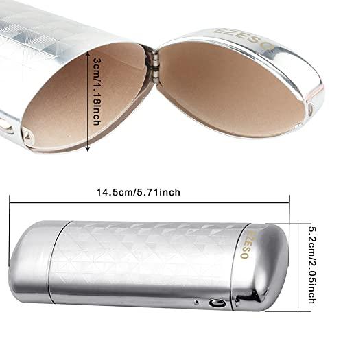 EZESO ESSENTIAL SKINCARE EZESO Glasses Case Spectacle Case Box Aluminum Lattice Nearsighted Eyeglass Case for Small Frame (2 pcs Lattice Silver)