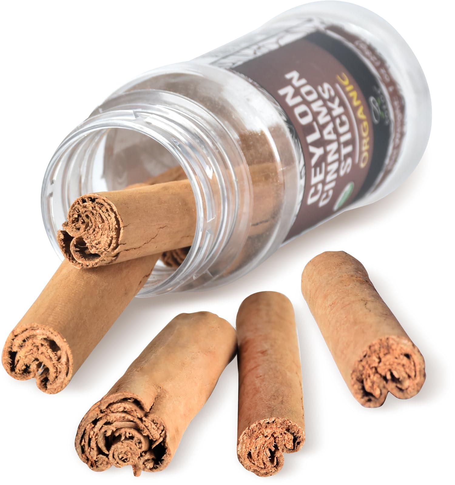 Soeos Soeos Ceylon Cinnamon Sticks, Organic Ceylon Cinnamon Sticks, Real Cinnamon Sticks farmed in Sri Lanka, Non-GMO, Cinnamon for Coffee, Baking, Cooking and Beverages 1 oz (28g)