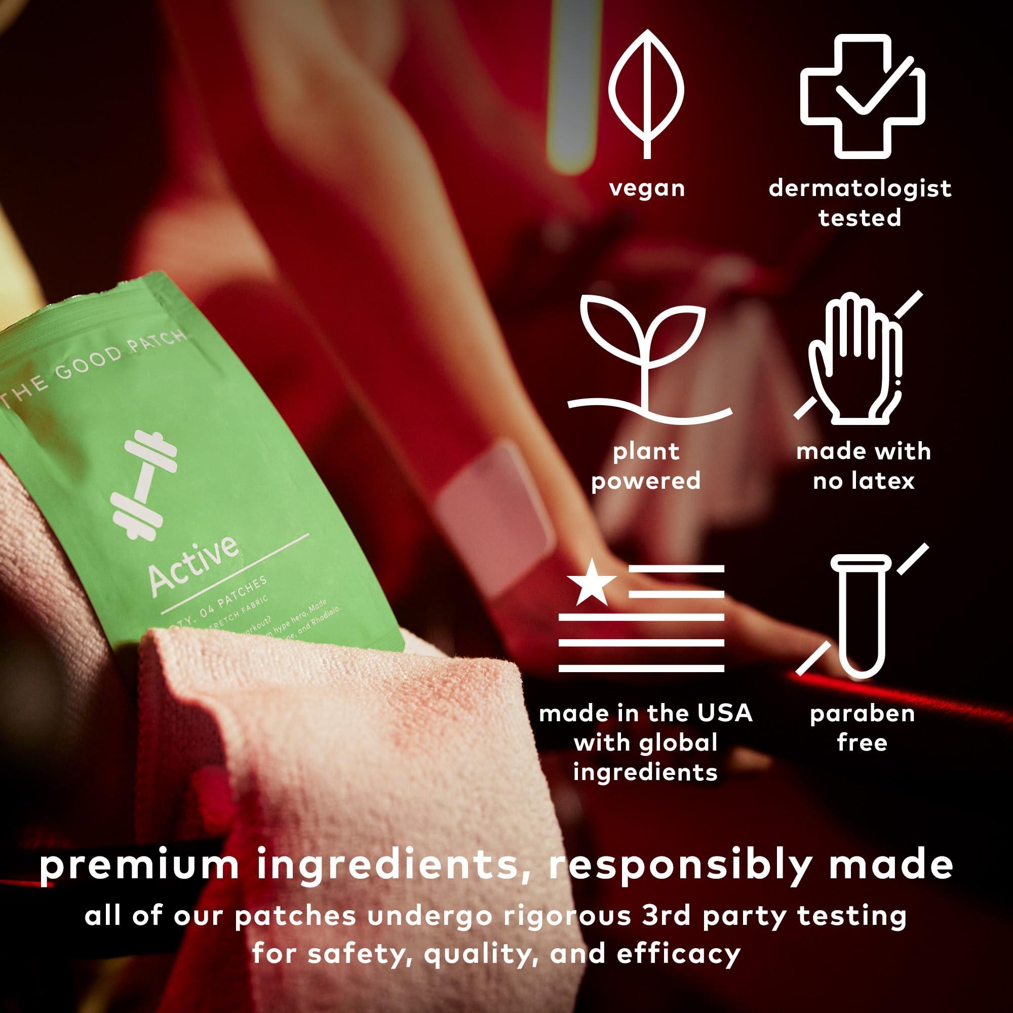 The Good Patch The Good Patch Active Patch, Energy Support, Natural Patch with Caffeine, Beta Alanine, Rhodiola, Plant Powered Wearable Wellness, Sustained Release (16 Total Patches)