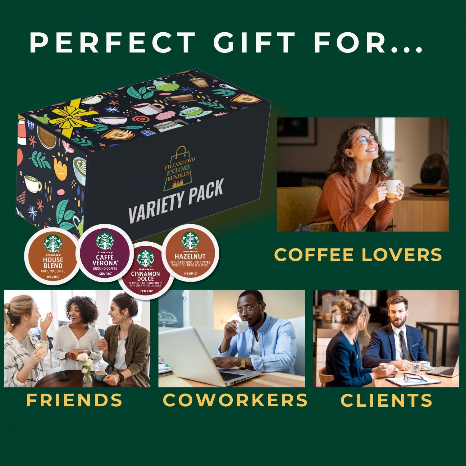 FIVEANDTWOESTORE BUNDLES 16ct K-Cups Variety Pack | Includes Medium & Dark Roast, Flavored Coffee Pods& Mocha K Cups| Wide Variety Coffee Pods for Keurig,Excellent Gift for Starbucks Coffee Lovers