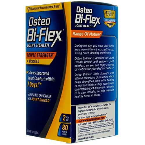 Osteo Bi-Flex Osteo Bi-Flex Triple Strength + Vitamin D, Coated Tablets 80 ea (Pack of 3)
