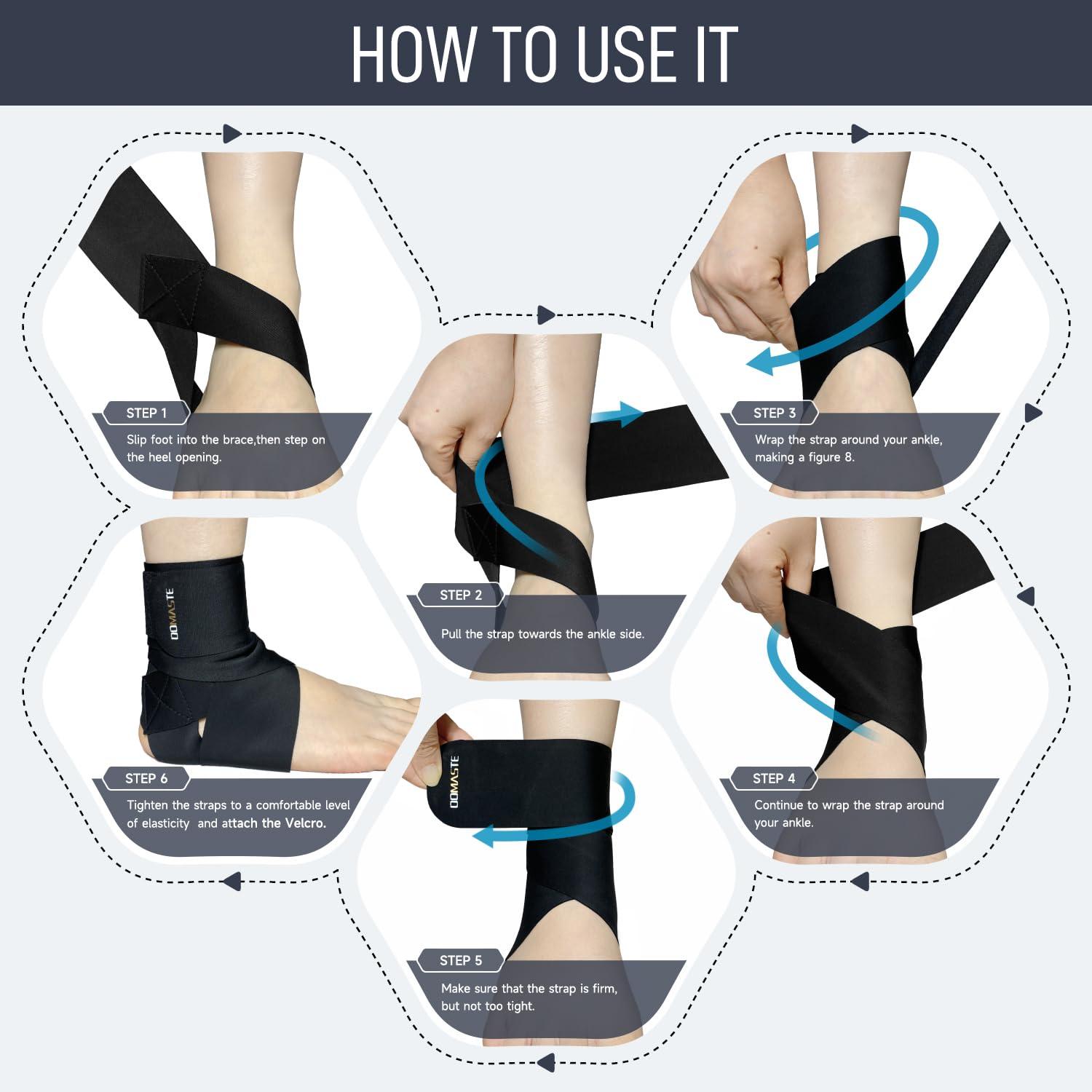 Domaste Domaste Ultra Thin Ankle Wraps Ankle Brace for Men Women, Adjustable Ankle Straps for Arch, Sprained Foot, Tendinitis, Football, Basketball, RunningViolet, Pack of 1