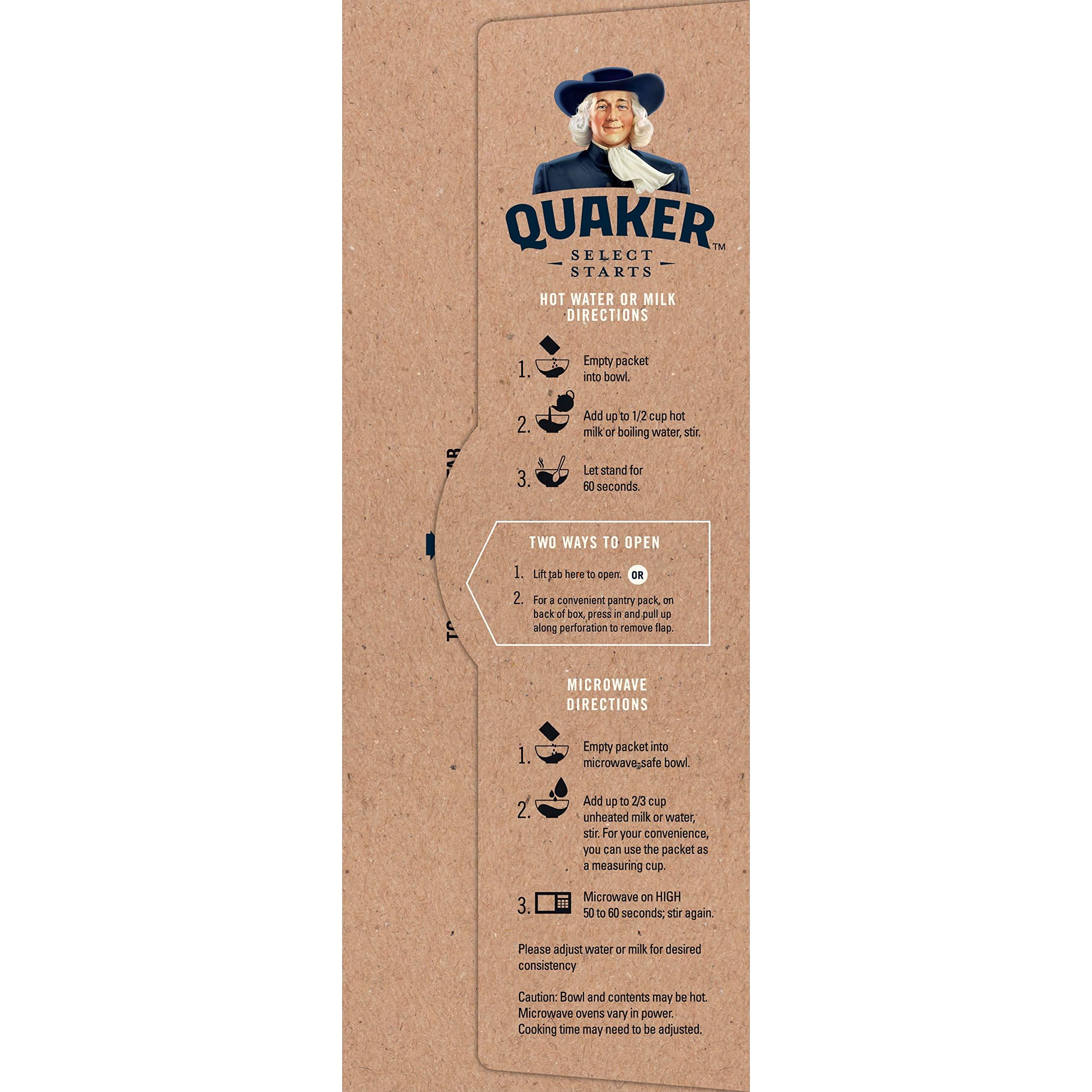 Quaker Quaker Instant Oatmeal, Fiber & Protein 3 Flavor Variety Pack, Individual Packets, 8 Count (Pack of 4)