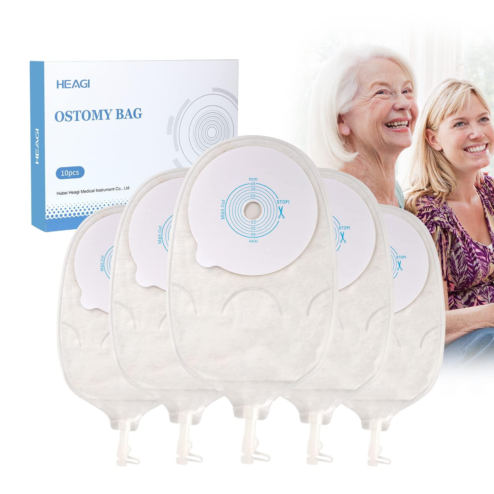 Heagimed 10PCS Urostomy Bags, One Piece Stoma Bag for Urine Anti-backflow Urostomy Bag Suppliers, 15-45mm Cut-to-Fit Drainable Pouch Ostomy Stoma Bags for Ileostomy Stoma Care