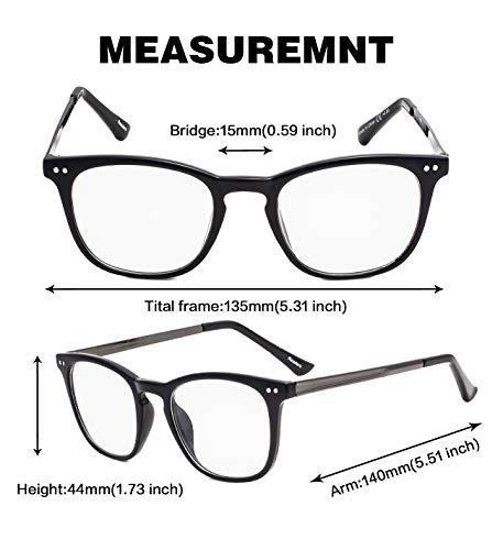 GUD GUD Reading Glasses Women 4 Pairs Retro Square Readers (Black, 0.75)