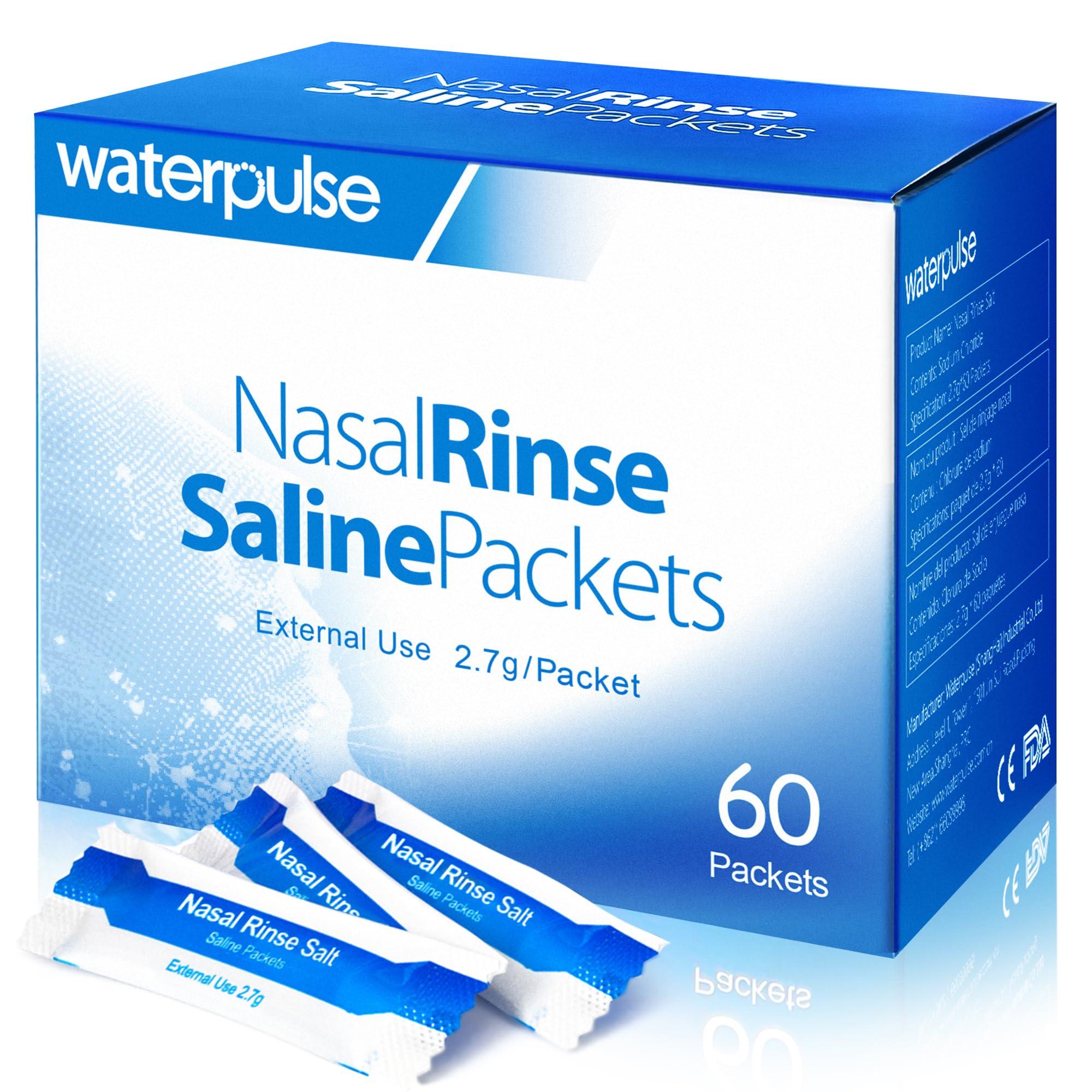 Waterpulse Waterpulse Neti Pot Sinus Rinse Bottle 300ml with 30 Nasal Wash Salt Packets and 60 Neti Pot Salt Packets