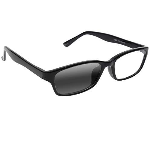 SightPerk Womens Photochromic Progressive Multifocal Reading Glass Multiple Focus Eyewear UV400 Sun Readers (Black, 1.00)