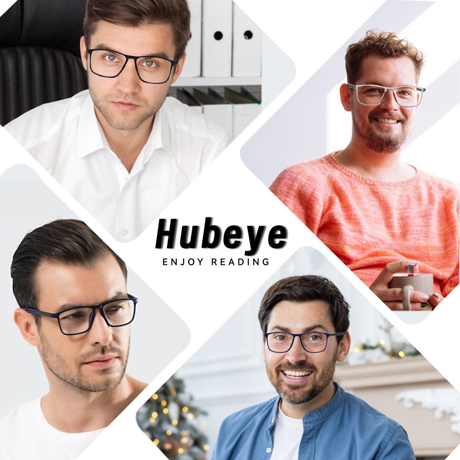 Hubeye Hubeye 5 Pairs TR90 Sports Reading Glasses for Men and Women Ultralight Flexible Anti-Blue Light Readers +1.5