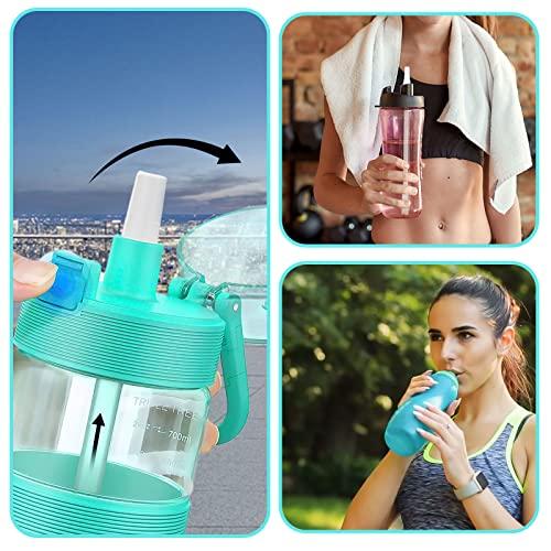 Marbe 8-pack Replacement Straws for 1/Half Gallon Water Bottle (64 oz/ 128 oz Jug),Reusable Silicone Straw Cut Short to Fit any Big Jug Bottle with Spout Lid/Cap (8 Straws+4 Cleaner Brushes)