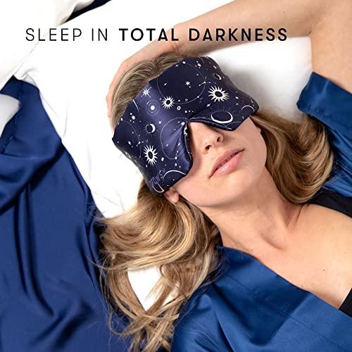 Drowsy DROWSY Silk Sleep Mask. Face-Hugging, Padded Silk Cocoon for Luxury Sleep in Total Darkness. (Cosmic Energy)