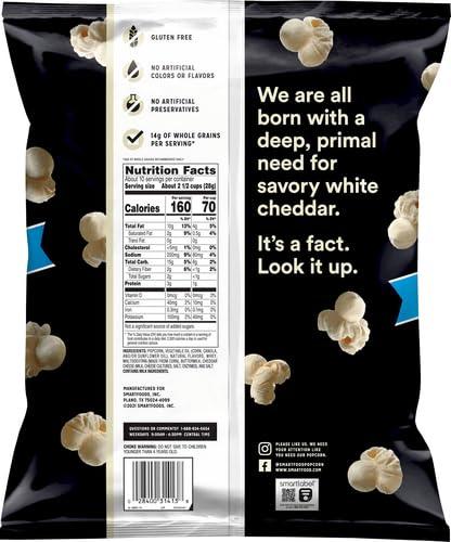 Smartfood Smartfood Popcorn, White Cheddar, Gluten Free, 9.75oz Party Size Bag