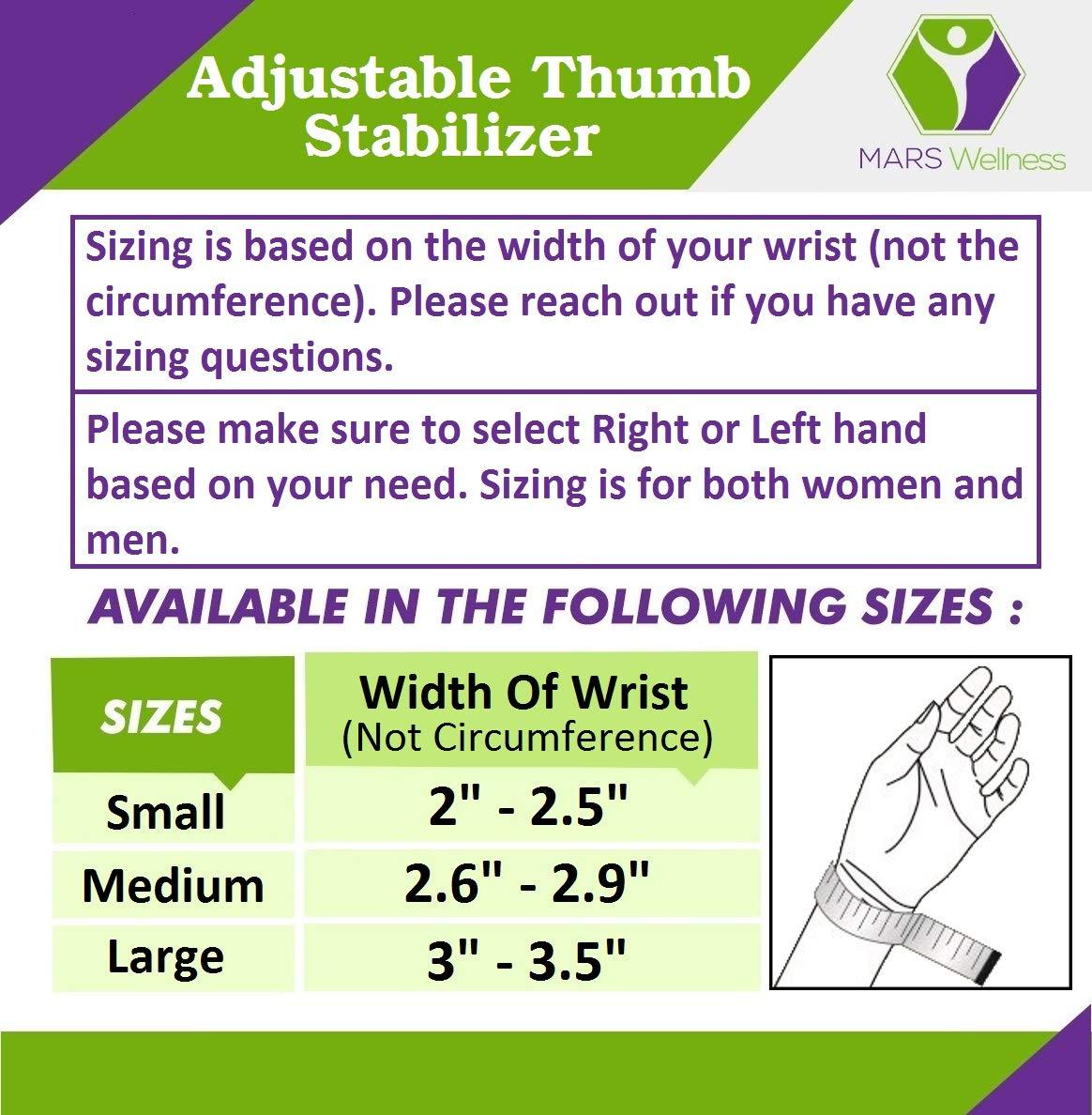 MARS WELLNESS MARS WELLNESS CMC Joint Thumb Arthritis Brace - Restriction Thumb Support Brace Stabilizing Splint for Osteoarthritis and arthritis thumb splint - Small - Left Hand