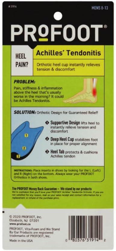 PROFOOT ProFoot Achilles Tendonitis Men's Orthotic Heel Cup, 1 ea